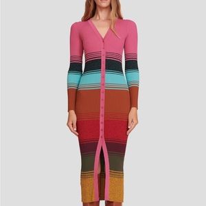 STAUD Shoko long sleeve sweater dress